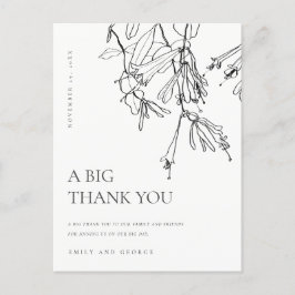 SCHWARZ-WEISSE LINIE ZEICHNEND FLÜSSIGKEIT DANKEN ANKÜNDIGUNGSPOSTKARTE