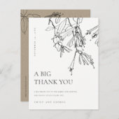 SCHWARZ-WEISSE LINIE ZEICHNEND FLÜSSIGKEIT DANKEN ANKÜNDIGUNGSPOSTKARTE (Vorne/Hinten)