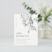 SCHWARZ-WEISSE LINIE ZEICHNEND FLÜSSIGKEIT DANKEN ANKÜNDIGUNGSPOSTKARTE (Stehend Vorderseite)