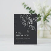 SCHWARZ-WEISSE LINIE ZEICHNEND FLÜSSIGKEIT DANKEN ANKÜNDIGUNGSPOSTKARTE (Stehend Vorderseite)