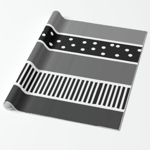 Schwarz-weiße Linien und punktierte Geschenkverpac Geschenkpapier