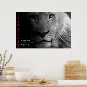 Schwarz-weiße Lion Eyes Motivierend Führung Poster (Küche)