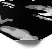 Schwarz-weiße Lion Pop Art Comic Rockschrift Poster (Ecke)