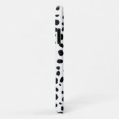 Schwarz-weiße Lochmuster-Gold-Monogramm Case-Mate iPhone Hülle (Hinten/Rechts)