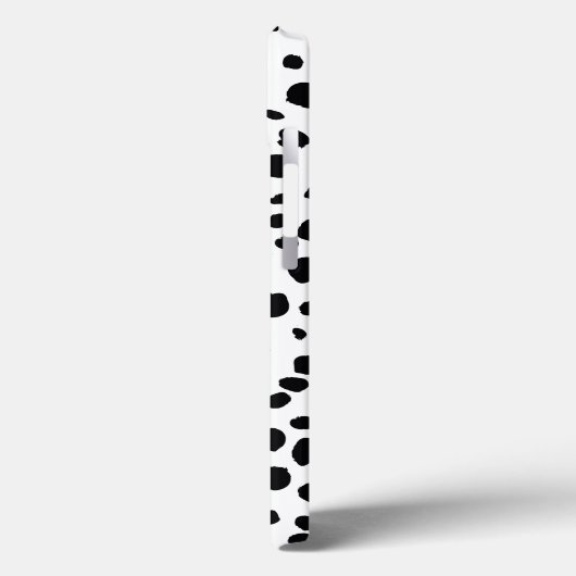 Schwarz-weiße Lochmuster-Gold-Monogramm Case-Mate iPhone Hülle (Rückseite / Links)