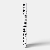 Schwarz-weiße Lochmuster-Gold-Monogramm Case-Mate iPhone Hülle (Rückseite / Rechts)