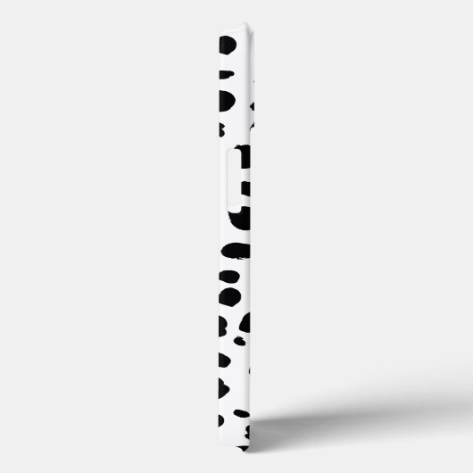 Schwarz-weiße Lochmuster-Gold-Monogramm Case-Mate iPhone Hülle (Rückseite / Rechts)