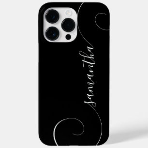 Schwarz-weiße lockige Unterschrift Case-Mate iPhone 14 Pro Max Hülle