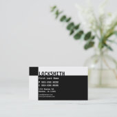 Schwarz-weiße Locksmith-Visitenkarten Visitenkarte (Stehend Vorderseite)