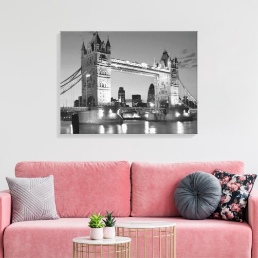 Schwarz-weiße London-Turm-Brücke Leinwanddruck (Insitu (Wohnzimmer))