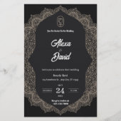 Schwarz-weiße Luxushochzeit (Vorderseite)