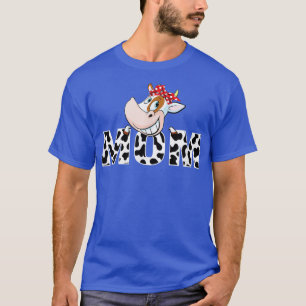 Schwarz-weiße Mama Kuh Cowboy Tiermuster T-Shirt