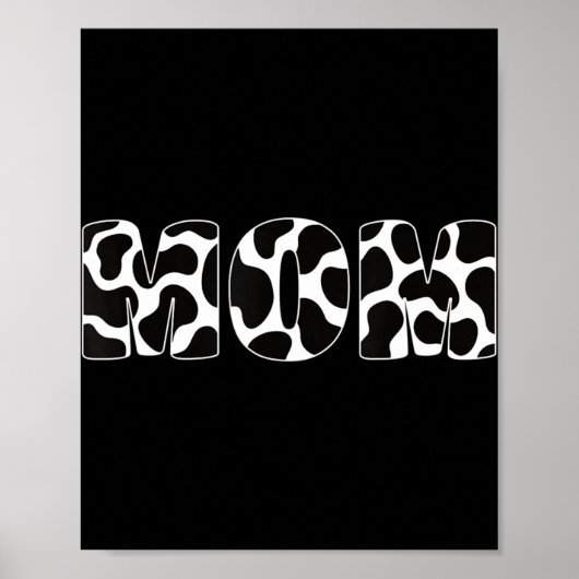 Schwarz-weiße Mama Kuh druckästhetisches Tiermuste Poster (Vorne)