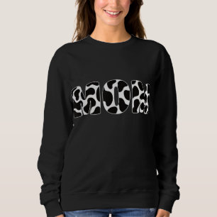 Schwarz-weiße Mama Kuh druckästhetisches Tiermuste Sweatshirt
