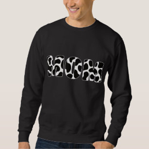Schwarz-weiße Mama Kuh druckästhetisches Tiermuste Sweatshirt