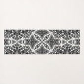 Schwarz-weiße Mandala, Kaleidoskop, Rundschmuck Yogamatte (Rückseite (Horizontal))