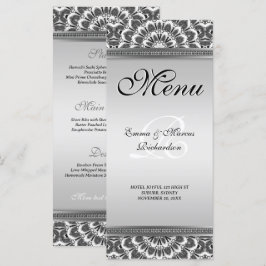Schwarz-weiße Mandala Wedding Menu Card Menükarte