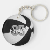 Schwarz-weiße Mannschaft farbenfrohe Jungs Basketb Schlüsselanhänger (Rückseite)