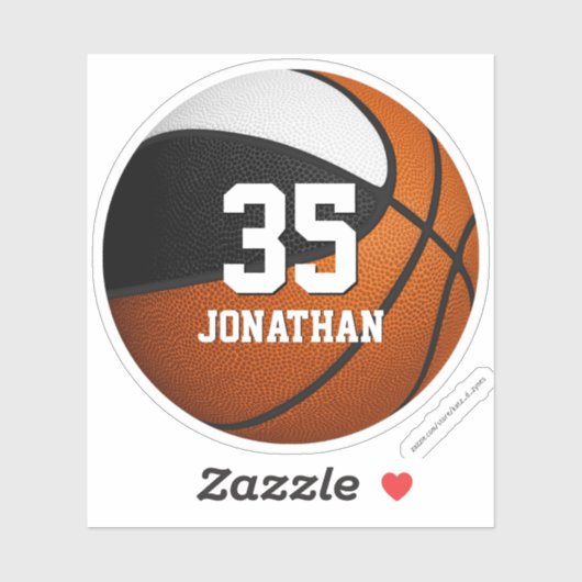 Schwarz-weiße Mannschaftsfarben Basketball-Mädchen Aufkleber (Blatt)