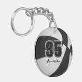 Schwarz-weiße Mannschaftsfarben Basketball-Mädchen Schlüsselanhänger (Vorderseite links)