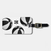 Schwarz-weiße Mannschaftsfarben Basketballspieltas Gepäckanhänger (Vorderseite horizontal)