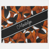 Schwarz-weiße Mannschaftsfarben für Basketball Fleecedecke (Vorderseite (Horizontal))