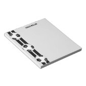 Schwarz-weiße Mannschaftsfarben Fußball-Coach-Cust Notizblock (angewinkelt)