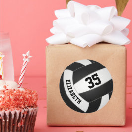 Schwarz-weiße Mannschaftsfarben Jungs-Mädels Runder Aufkleber