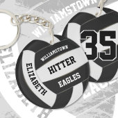 Schwarz-weiße Mannschaftsfarben personalisierte Vo Schlüsselanhänger