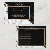 Schwarz-weiße Marbella Beauty Salon Aftercare Card Visitenkarte (Vorne/Hinten)