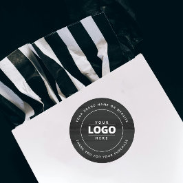 Schwarz-weiße Markenlogos Vielen Dank, Classic Runder Aufkleber