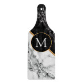 Schwarz-weiße Marmorablage mit Ihrem Brief Schneidebrett (Vorderseite)