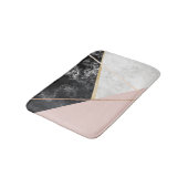 Schwarz-weiße Marmorierunggeometrische erröten Badematte (Schrägansicht)