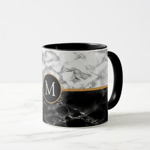 Schwarz-weiße Marmorkaffee-Tasse mit kundenspezifi Tasse