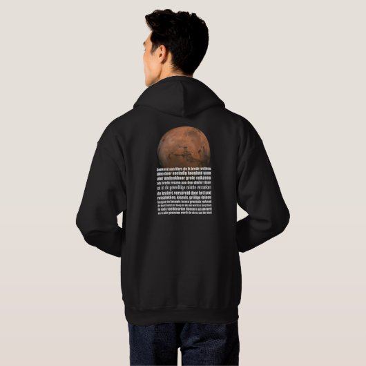 Schwarz-weiße Mars Globe Marsman Gedicht Hoodie (Schwarz voll)