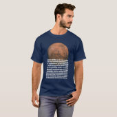 Schwarz-weiße Mars Globe Marsman Gedicht T-Shirt (Vorne ganz)