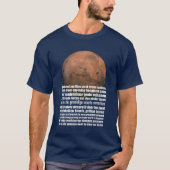 Schwarz-weiße Mars Globe Marsman Gedicht T-Shirt (Vorderseite)