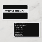 Schwarz-weiße Massage-Therapeutgeschäftskarten Visitenkarte (Vorne/Hinten)
