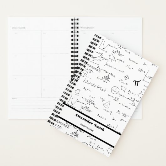 Schwarz-weiße Math-Gleichungen Planer (Anzeige)