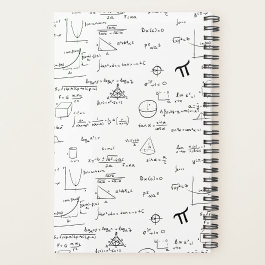 Schwarz-weiße Math-Gleichungen Planer (Rückseite)