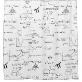 Schwarz-weiße Mathematik Formeln Handgeschriebene Duschvorhang (Vorderseite)