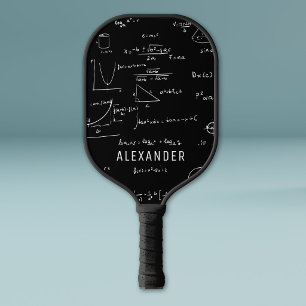 Schwarz Weiße Mathematik-Gleichungen Personalisier Pickleball Schläger