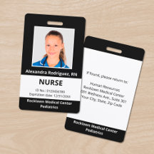 Schwarz-weiße medizinische ID des Fotos für benutz