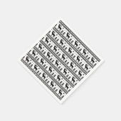 Schwarz-weiße Messe Isle Christmas Sweater Muster Serviette (Ecke)