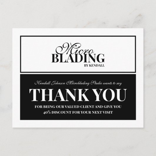 Schwarz-weiße Mikroblende dank Kundenvergünstigung Postkarte (Vorderseite)