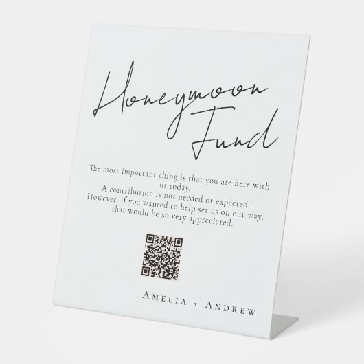 Schwarz-weiße Minimal-Skriptsprache Hochzeit Sockelschild (Vorderseite)