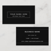 Schwarz-weiße Minimal-Visitenkarte Visitenkarte (Vorne/Hinten)