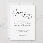 Schwarz-weiße Minimale Hochzeit Save the Date (Vorderseite)