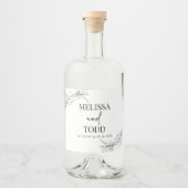 Schwarz-weiße Minimale Minimalistische Zweigstelle Alkoholflaschenetikett (Vorderseite)