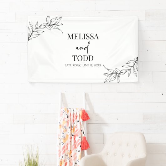 Schwarz-weiße Minimale Minimalistische Zweigstelle Banner (Insitu)